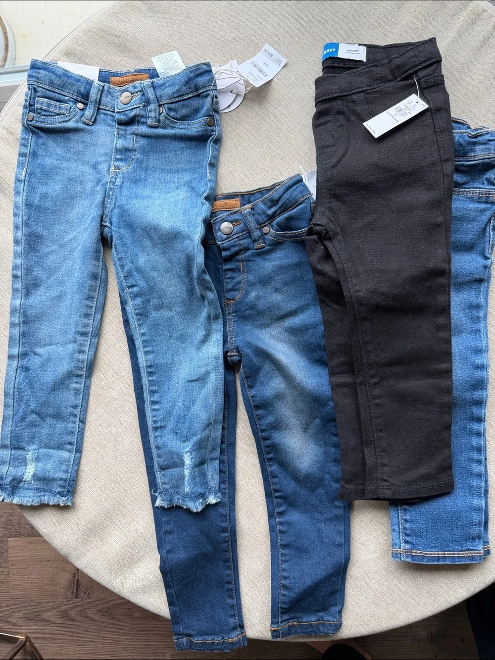 4 piece - Girls' Blue and Black Jeggings - (2) joes jeans (2) old navy